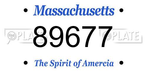 89677 Massachusetts License Plate