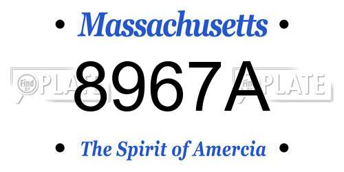 8967A Massachusetts License Plate