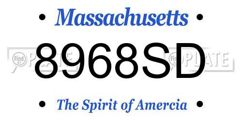 8968SD Massachusetts License Plate