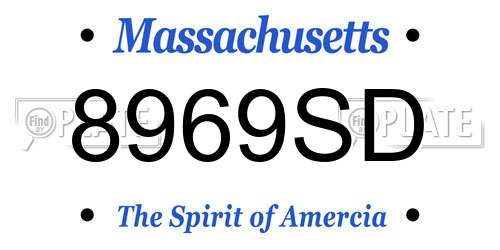 8969SD Massachusetts License Plate