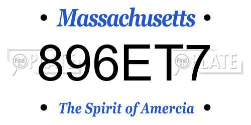 896ET7 Massachusetts License Plate