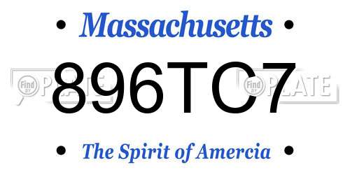 896TC7 Massachusetts License Plate