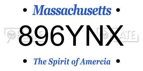896YNX Massachusetts License Plate