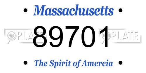 89701 Massachusetts License Plate