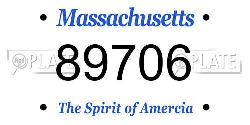 89706 Massachusetts License Plate