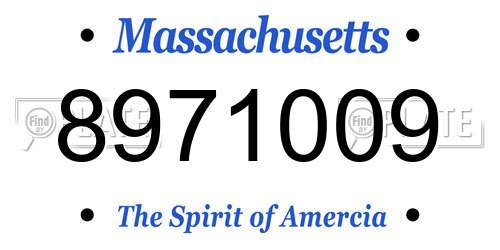 8971009 Massachusetts License Plate