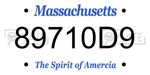 89710D9 Massachusetts License Plate