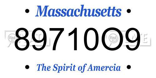 89710O9 Massachusetts License Plate