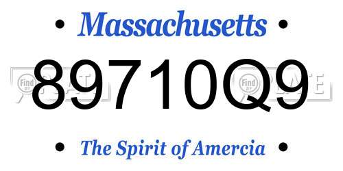 89710Q9 Massachusetts License Plate
