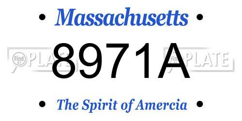 8971A Massachusetts License Plate