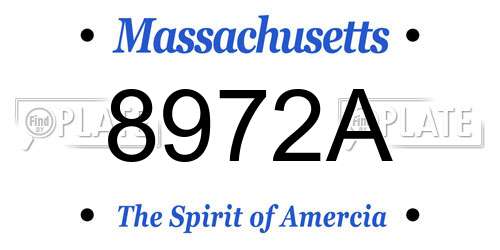 8972A Massachusetts License Plate