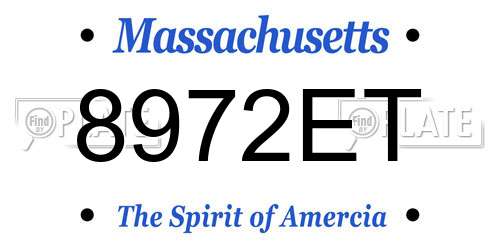 8972ET Massachusetts License Plate