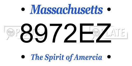 8972EZ Massachusetts License Plate