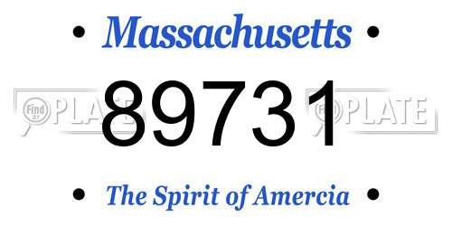 89731 Massachusetts License Plate