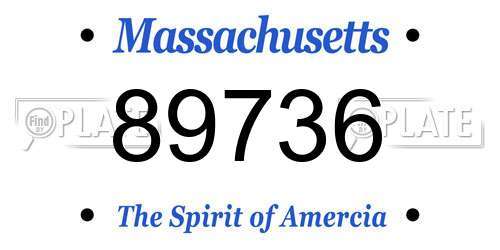 89736 Massachusetts License Plate