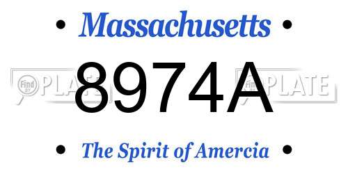 8974A Massachusetts License Plate