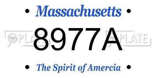 8977A Massachusetts License Plate