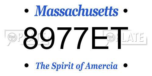 8977ET Massachusetts License Plate