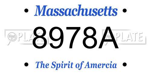 8978A Massachusetts License Plate