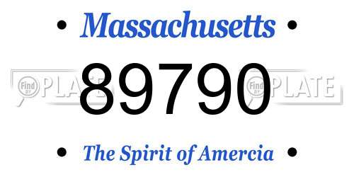 89790 Massachusetts License Plate