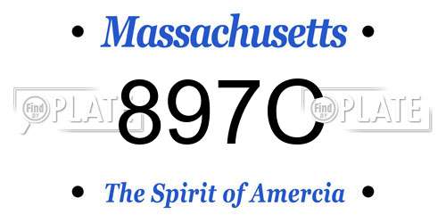 897C Massachusetts License Plate