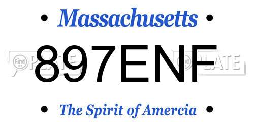 897ENF Massachusetts License Plate