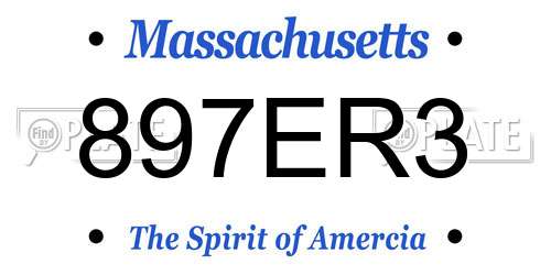 897ER3 Massachusetts License Plate