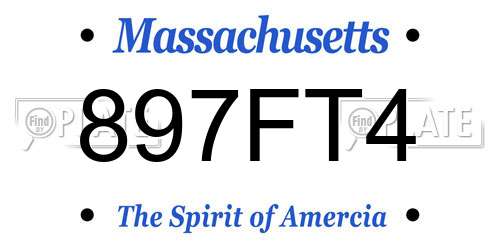 897FT4 Massachusetts License Plate