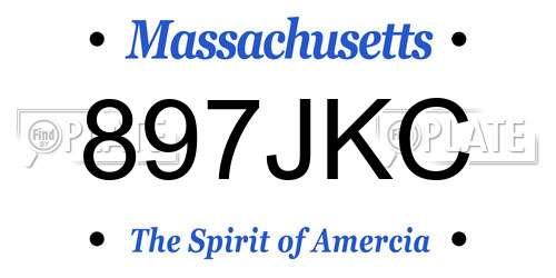 897JKC Massachusetts License Plate