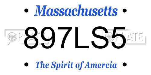 897LS5 Massachusetts License Plate