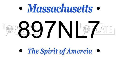 897NL7 Massachusetts License Plate