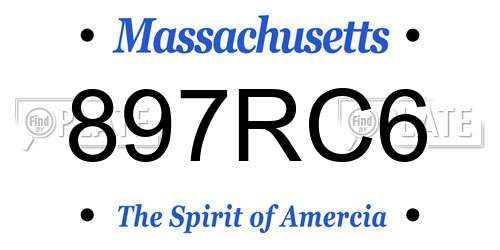897RC6 Massachusetts License Plate