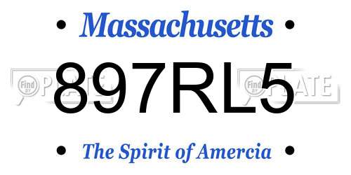 897RL5 Massachusetts License Plate