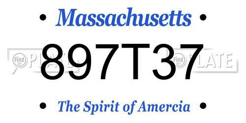 897T37 Massachusetts License Plate