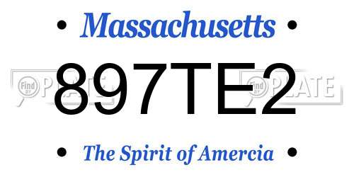 897TE2 Massachusetts License Plate