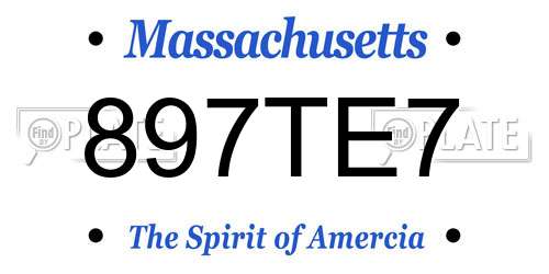 897TE7 Massachusetts License Plate