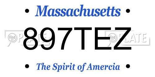 897TEZ Massachusetts License Plate