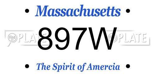 897W Massachusetts License Plate
