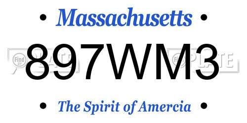 897WM3 Massachusetts License Plate