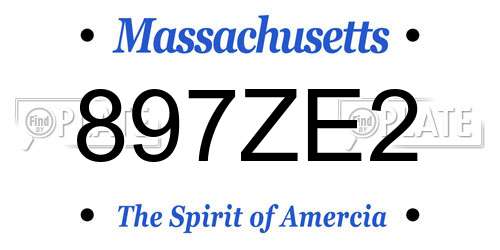 897ZE2 Massachusetts License Plate