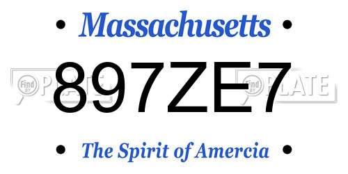 897ZE7 Massachusetts License Plate