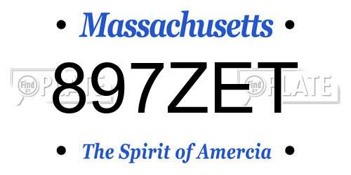 897ZET Massachusetts License Plate