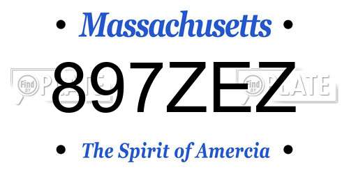 897ZEZ Massachusetts License Plate