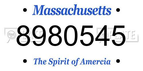 8980545 Massachusetts License Plate
