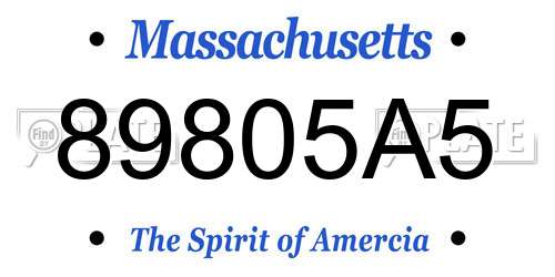 89805A5 Massachusetts License Plate