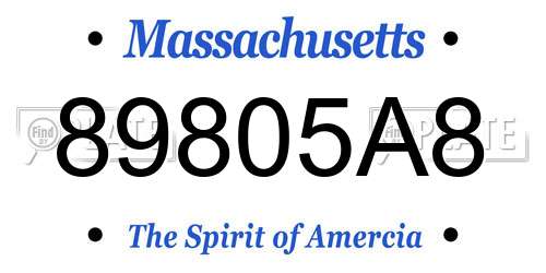 89805A8 Massachusetts License Plate