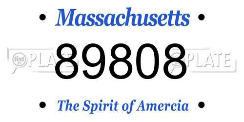 89808 Massachusetts License Plate