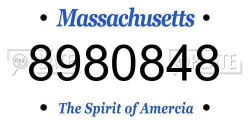 8980848 Massachusetts License Plate