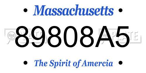 89808A5 Massachusetts License Plate