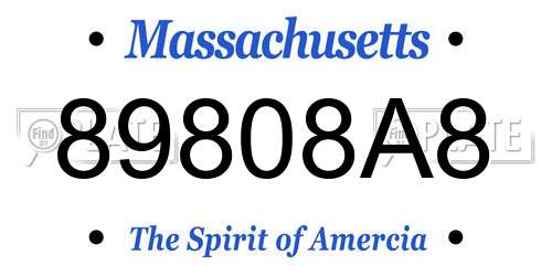 89808A8 Massachusetts License Plate